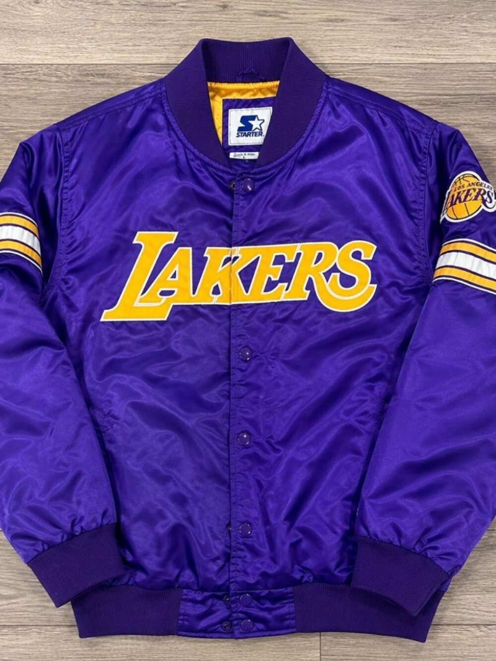 Vintage Purple and Yellow Los Angeles Lakers Bomber Varsity Jacket